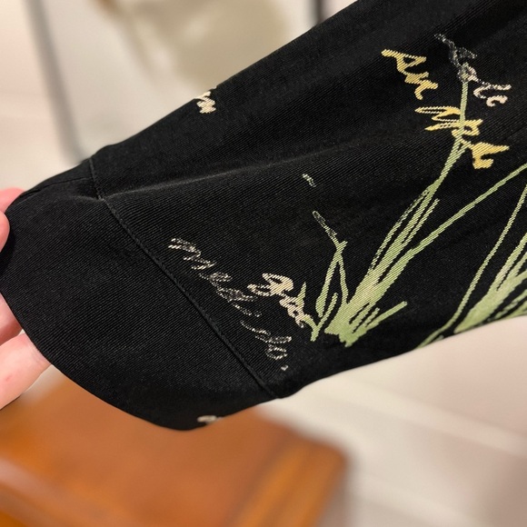 🖤 VINTAGE • Black Stretch Floral Shirt • Estimated Size XXL - Picture 5 of 9